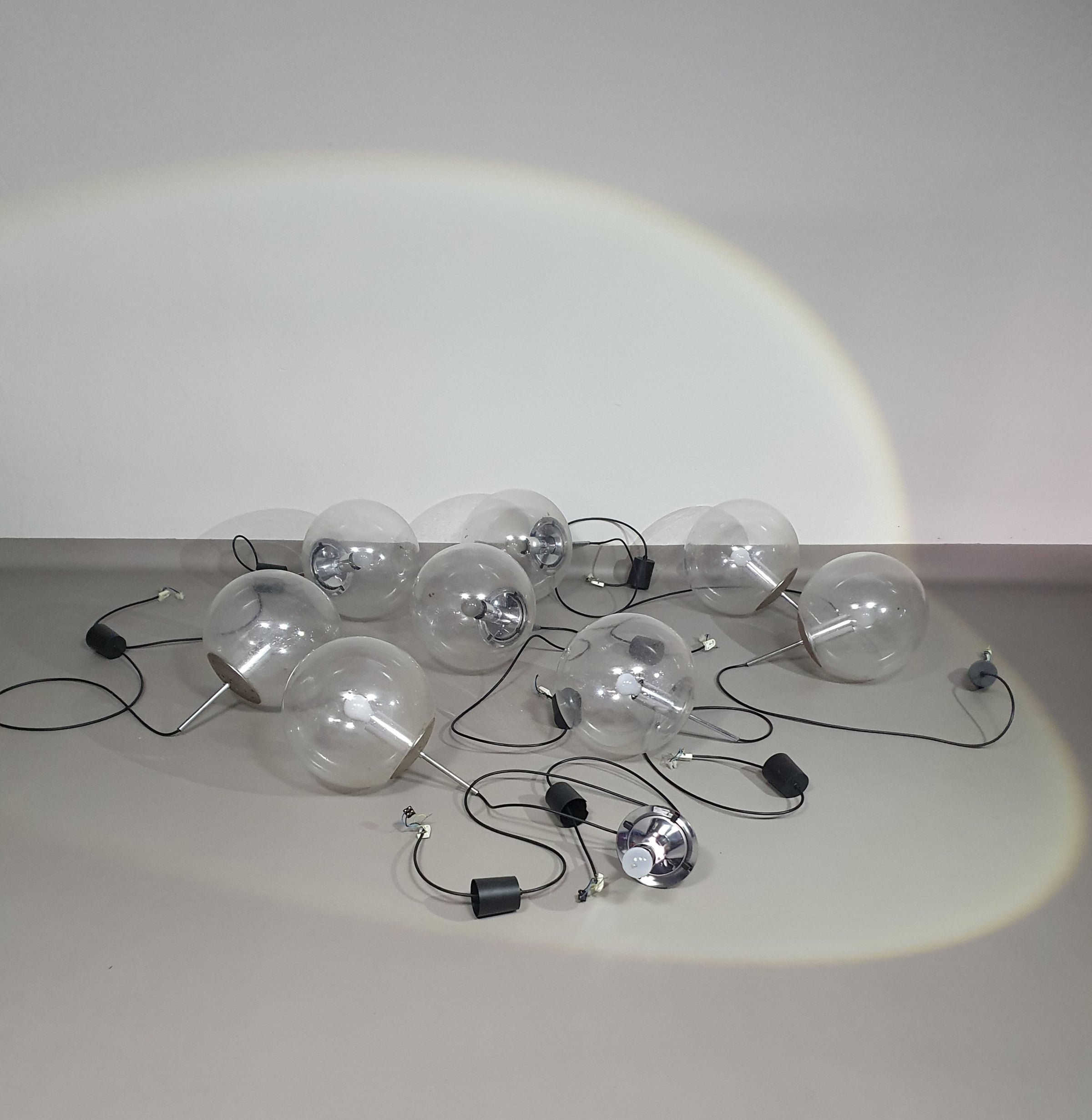 10 Grote bolvormige hangers van Glashütte Limburg model 4103 - jaren 60