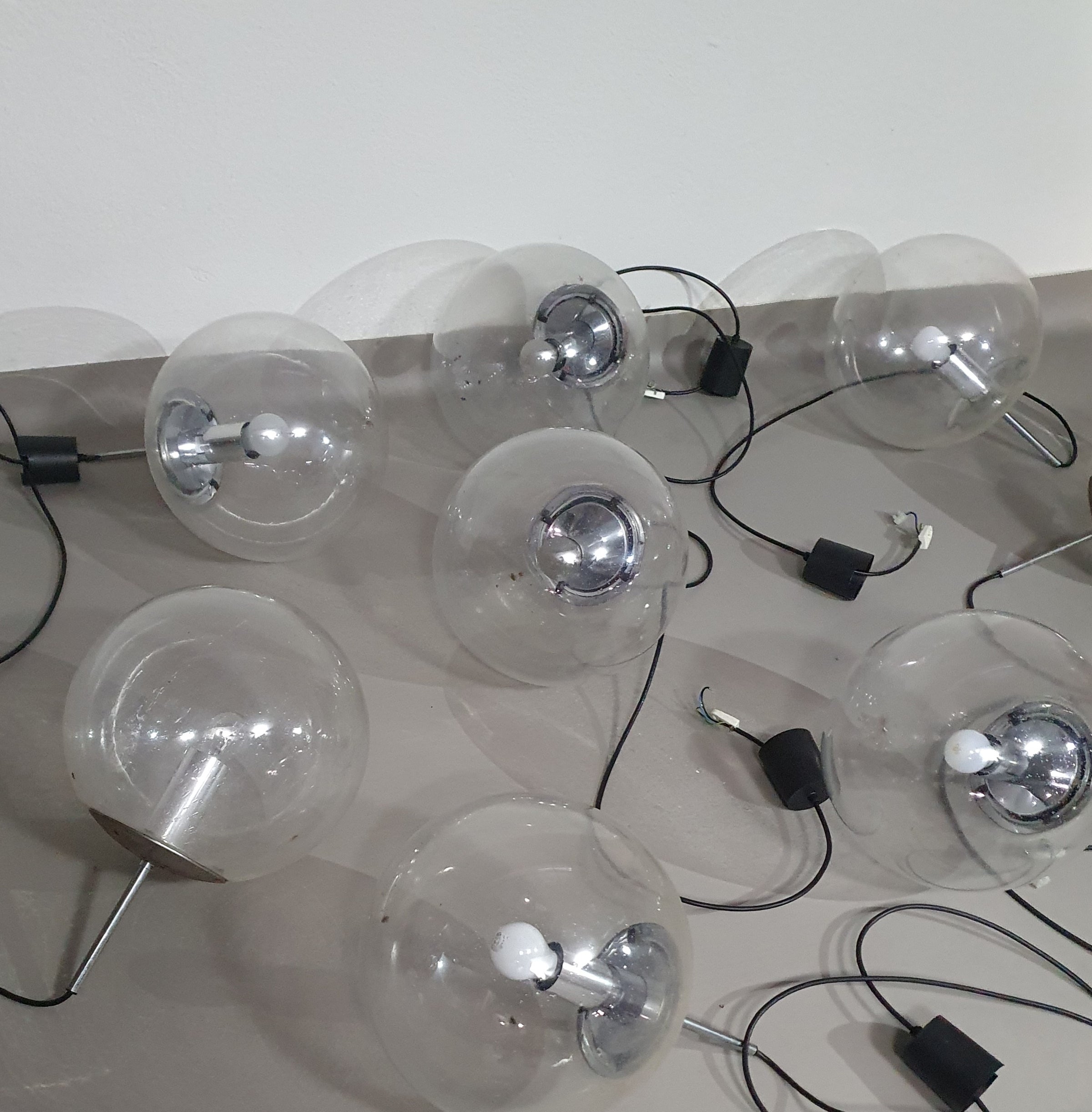 10 Grote bolvormige hangers van Glashütte Limburg model 4103 - jaren 60