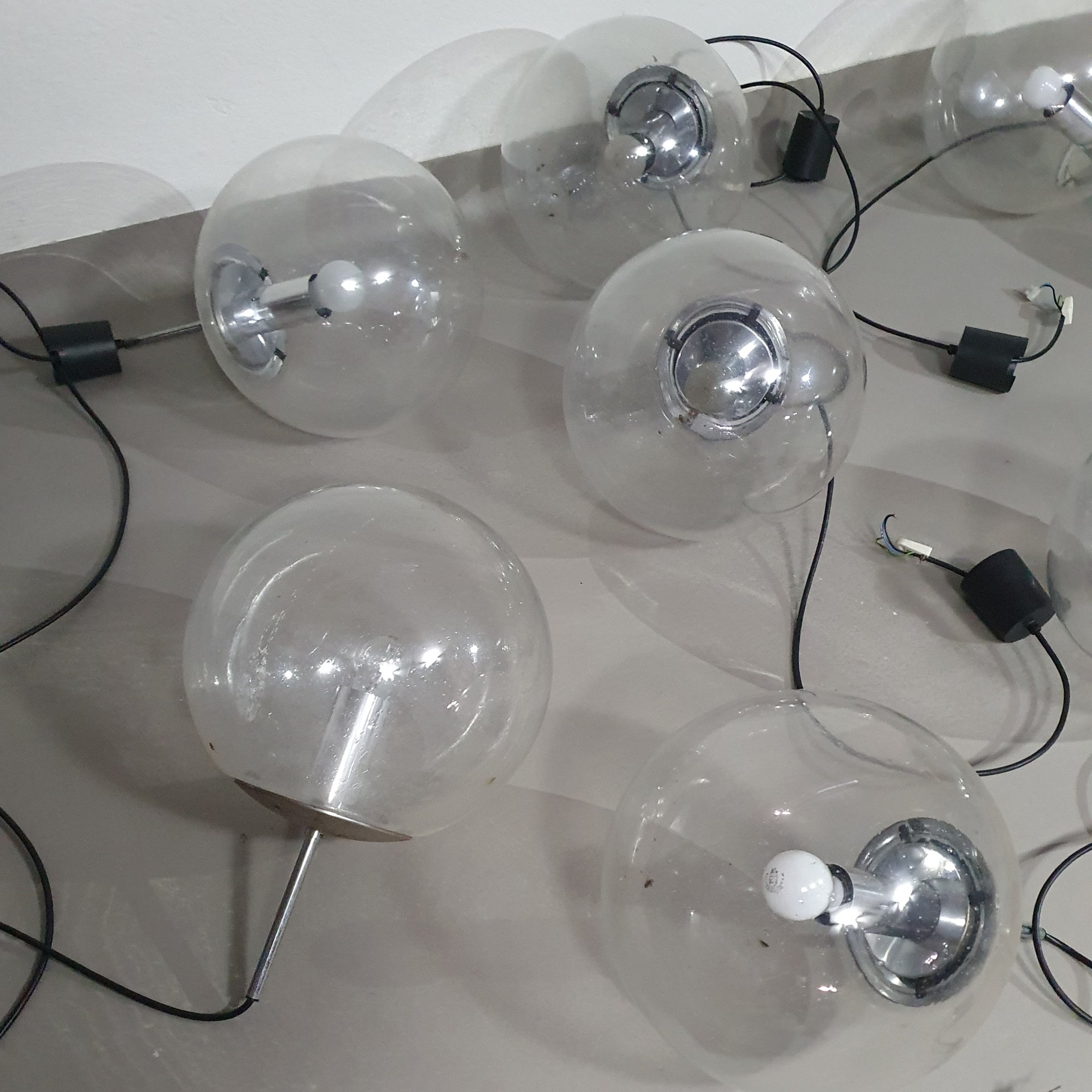 10 Grote bolvormige hangers van Glashütte Limburg model 4103 - jaren 60