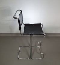 4 x Italian bar stool by Stendig of steel tube and leather 1960s.