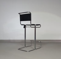 4 x Italian bar stool by Stendig of steel tube and leather 1960s.