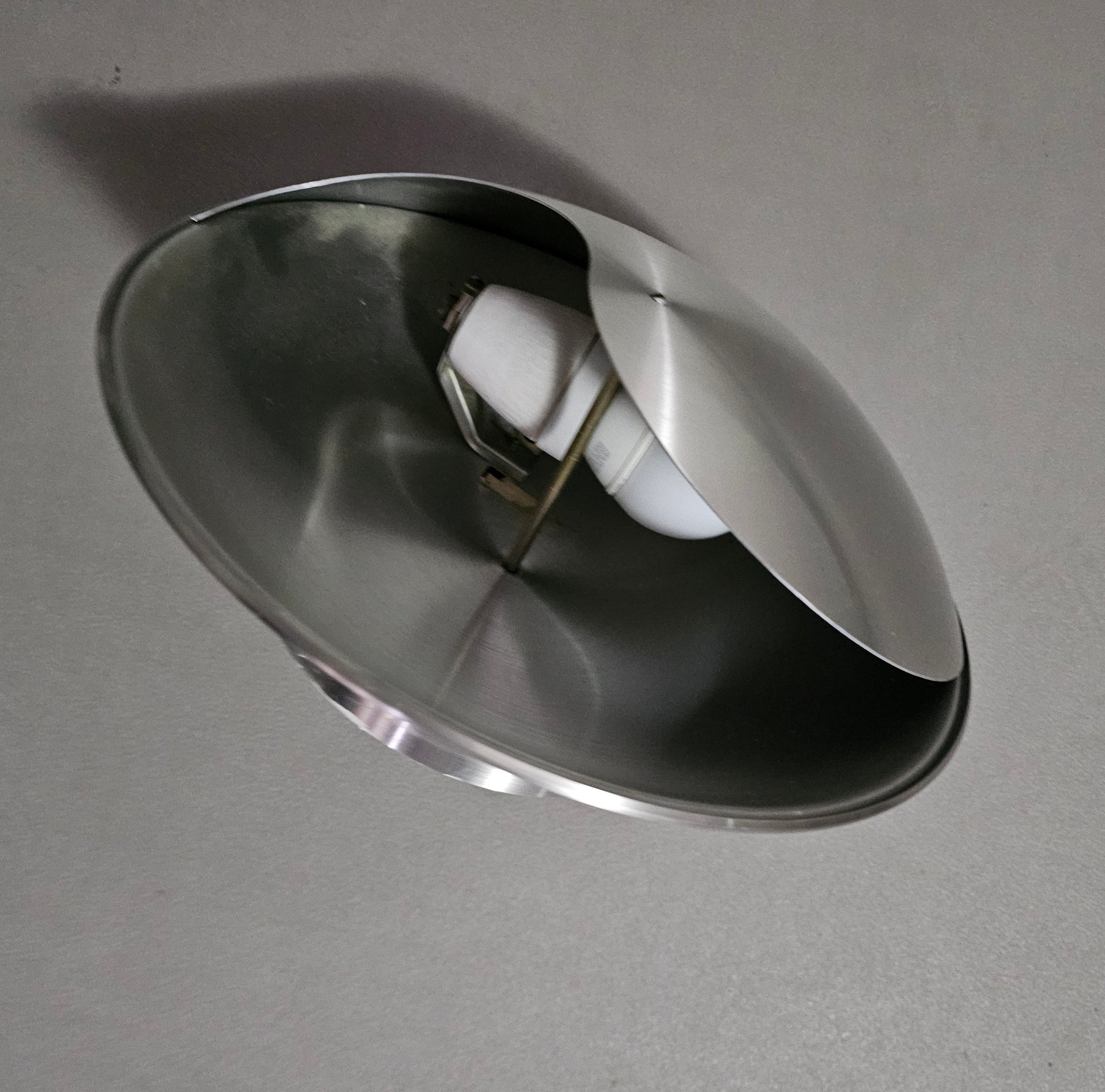 vintage design inox wall lamp from Raak Amsterdam (type C1636). Also called Yin-Yang lamp