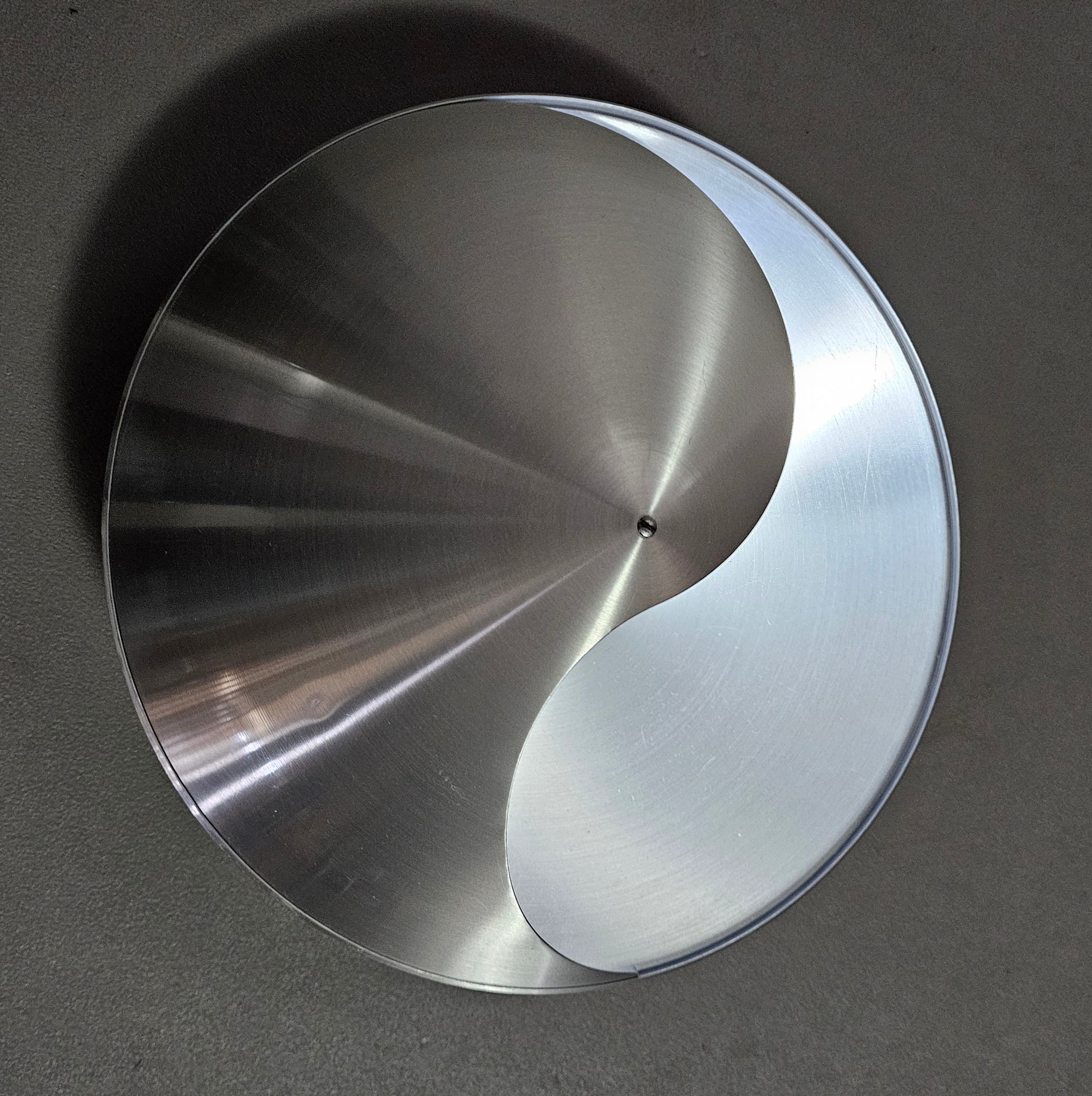 vintage design inox wall lamp from Raak Amsterdam (type C1636). Also called Yin-Yang lamp