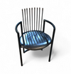 Avant-garde chair / leather seat / back rest - long springs / Italy 1980s