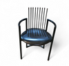 Avant-garde chair / leather seat / back rest - long springs / Italy 1980s