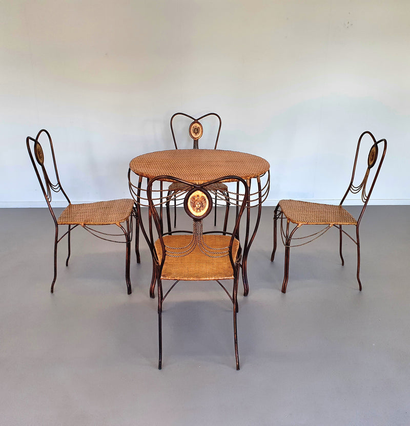 Medaillon tuinset smeedijzer Italië 1970