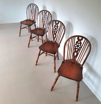 4 x wheelback / Windsor chairs / marked