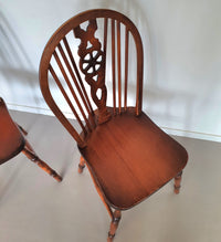 4 x wheelback / Windsor chairs / marked