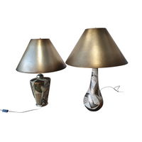 Alexander Kalifano / Modern Impressionist Art Vase Lamps / Circa 1980s
