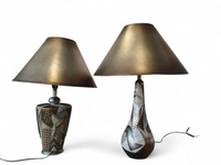 Alexander Kalifano / Modern Impressionist Art Vase Lamps / Circa 1980s