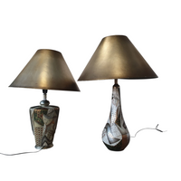 Alexander Kalifano / Modern Impressionist Art Vase Lamps / Circa 1980s