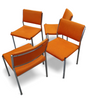 4 x / Abraham Polak / AP Originals stoelen van Hein Salomonson jaren 60
