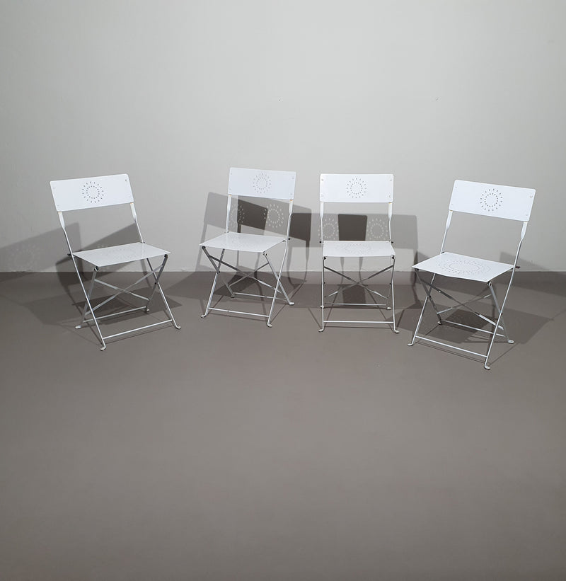 4 x massief metalen klapstoelen jaren 80