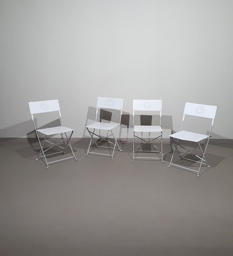 4 x massief metalen klapstoelen jaren 80