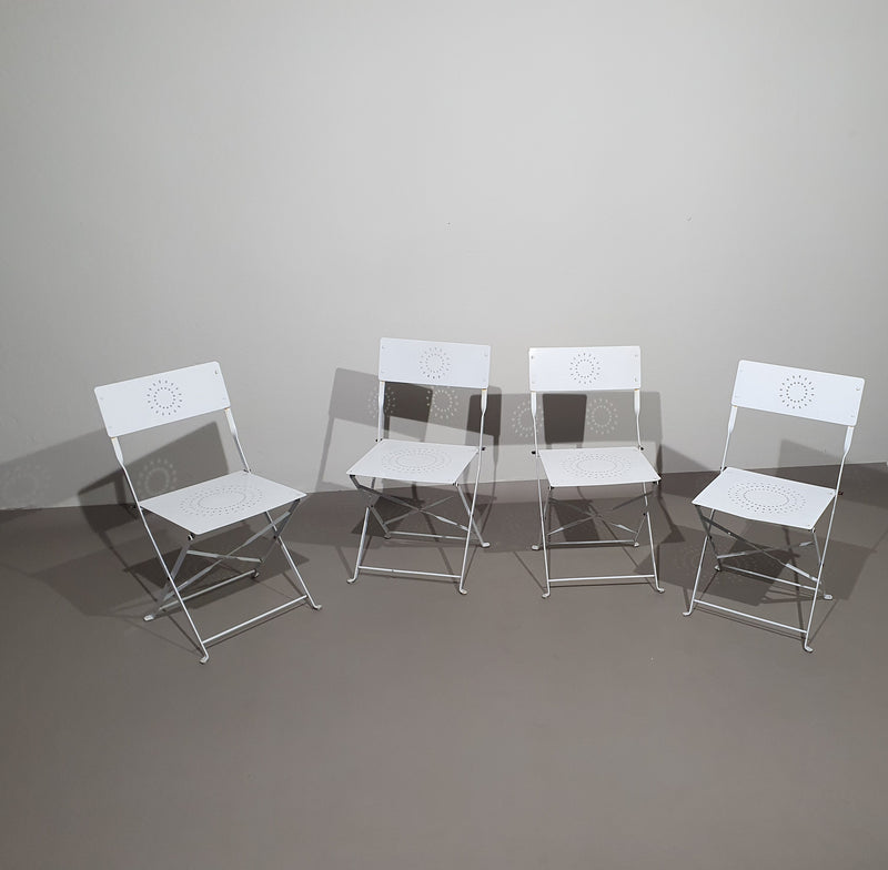 4 x massief metalen klapstoelen jaren 80