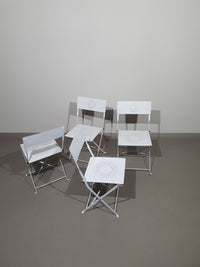 4 x massief metalen klapstoelen jaren 80