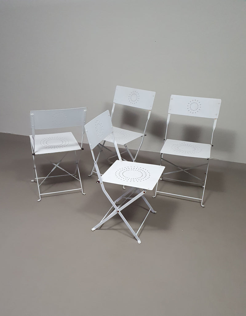 4 x massief metalen klapstoelen jaren 80