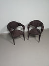 Set postmoderne rotan stoelen jaren 80