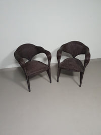 Set postmoderne rotan stoelen jaren 80