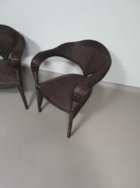 Set postmoderne rotan stoelen jaren 80
