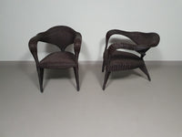 Set postmoderne rotan stoelen jaren 80