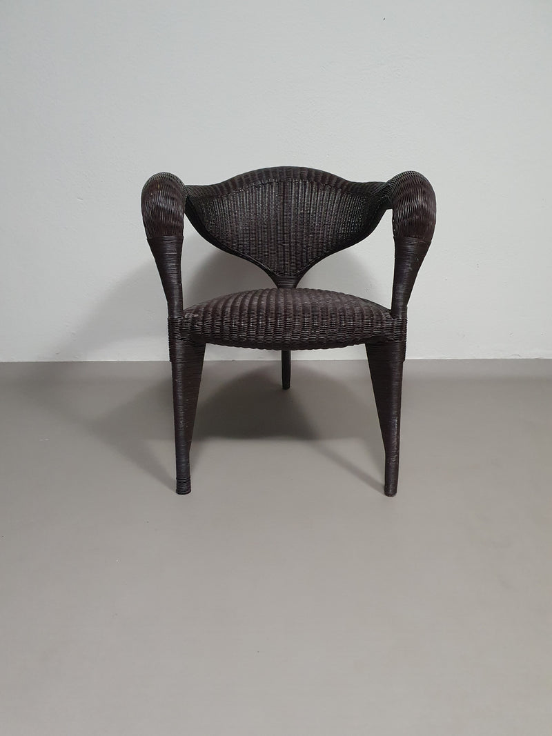 Set postmoderne rotan stoelen jaren 80