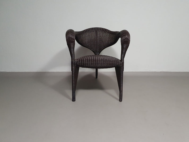 Set postmoderne rotan stoelen jaren 80