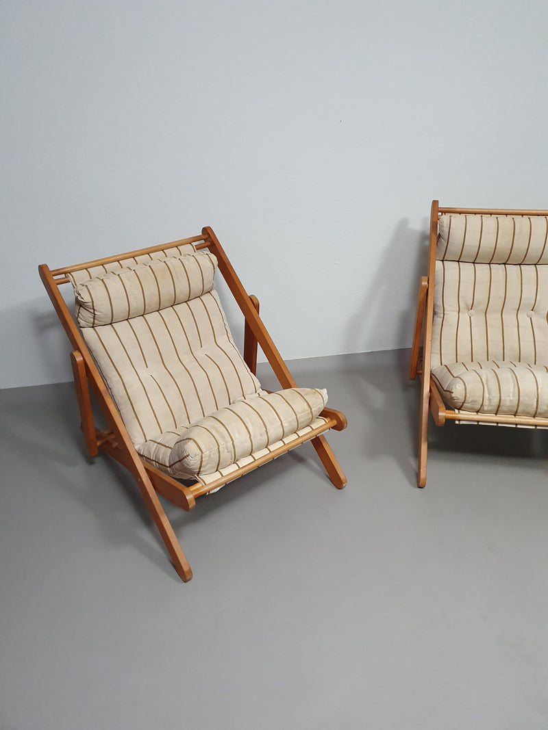 2 x Kon Tiki lounge chairs 1986 Gillis Lundgren for IKEA