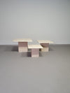 Set of 3 travertine side / coffee tables