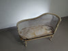 Prachtige oude Art Nouveau, onafgewerkte Franse canapé/chaise longue met zwanenhals armleuningen