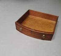 Mahoniehouten Victoriaanse "Heldense" salontafel / trommeltafel met leren blad op messing wielen. Jaren '80