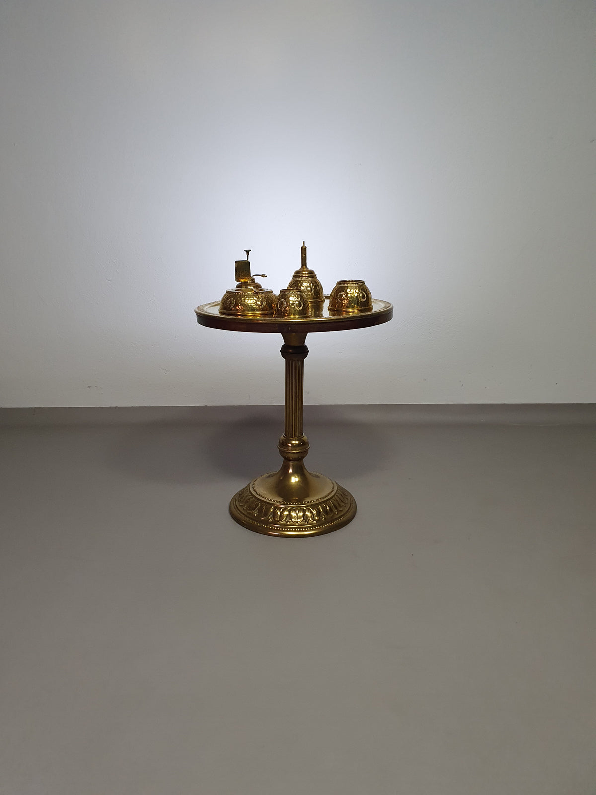 Art Nouveau brass smoke table