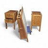 Groot eikenhouten architectenbureau / tafel jaren 40