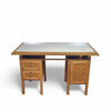 Groot eikenhouten architectenbureau / tafel jaren 40