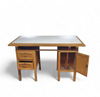 Groot eikenhouten architectenbureau / tafel jaren 40