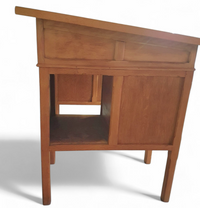 Groot eikenhouten architectenbureau / tafel jaren 40