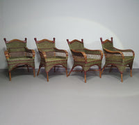Art Deco rotan bamboe stoelen 1930