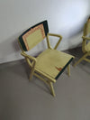 Set van Mid Century gedecoreerde koppelstoelen uit de jaren 50