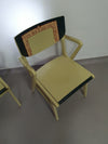 Set van Mid Century gedecoreerde koppelstoelen uit de jaren 50