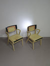 Set van Mid Century gedecoreerde koppelstoelen uit de jaren 50
