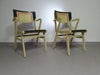 Set van Mid Century gedecoreerde koppelstoelen uit de jaren 50