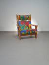Fauteuil uit Frankrijk, daterend uit de jaren 60. Het frame is gemaakt van grenen en verkeert in originele, goed gepresenteerde staat. Ontwerper (voor zover bekend) onbekend.