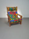 Fauteuil uit Frankrijk, daterend uit de jaren 60. Het frame is gemaakt van grenen en verkeert in originele, goed gepresenteerde staat. Ontwerper (voor zover bekend) onbekend.
