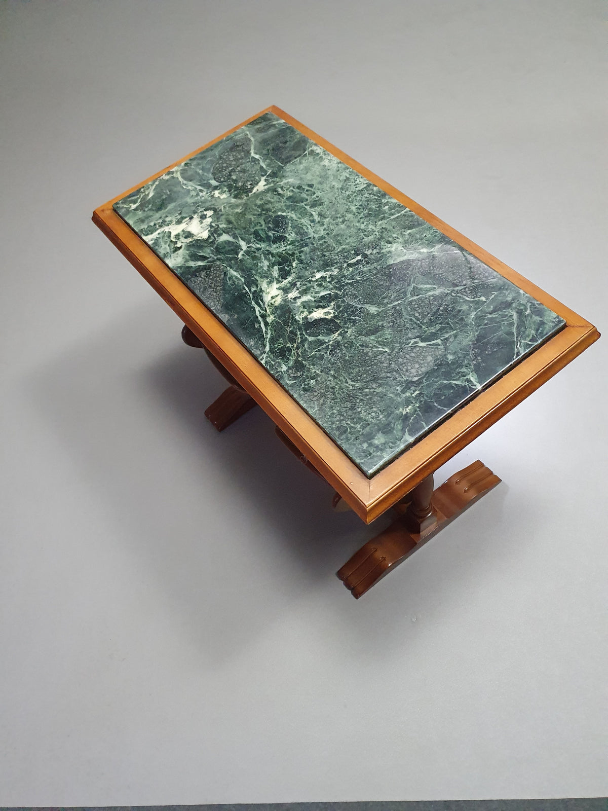 Magazine holder with green marble top 1960's.