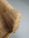 Vintage Franse papercordbank met een metalen frame