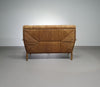 Vintage Franse papercordbank met een metalen frame