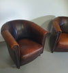 Clubfauteuil van schapenleer