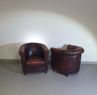 Clubfauteuil van schapenleer