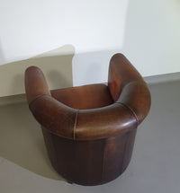 Clubfauteuil van schapenleer