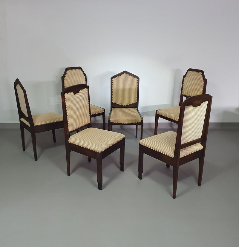 Set van 6 Art Deco stoelen jaren 60